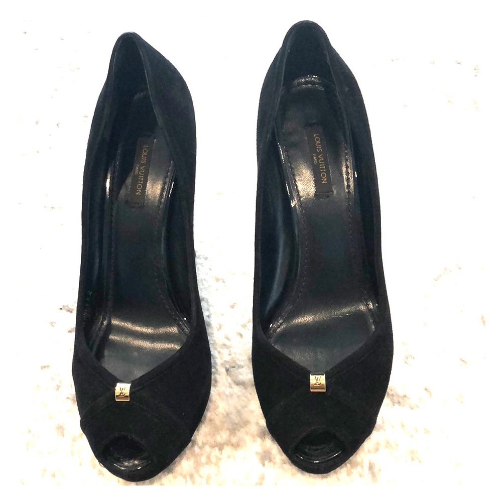 Louis Vuitton Kimono Black Suede Heels